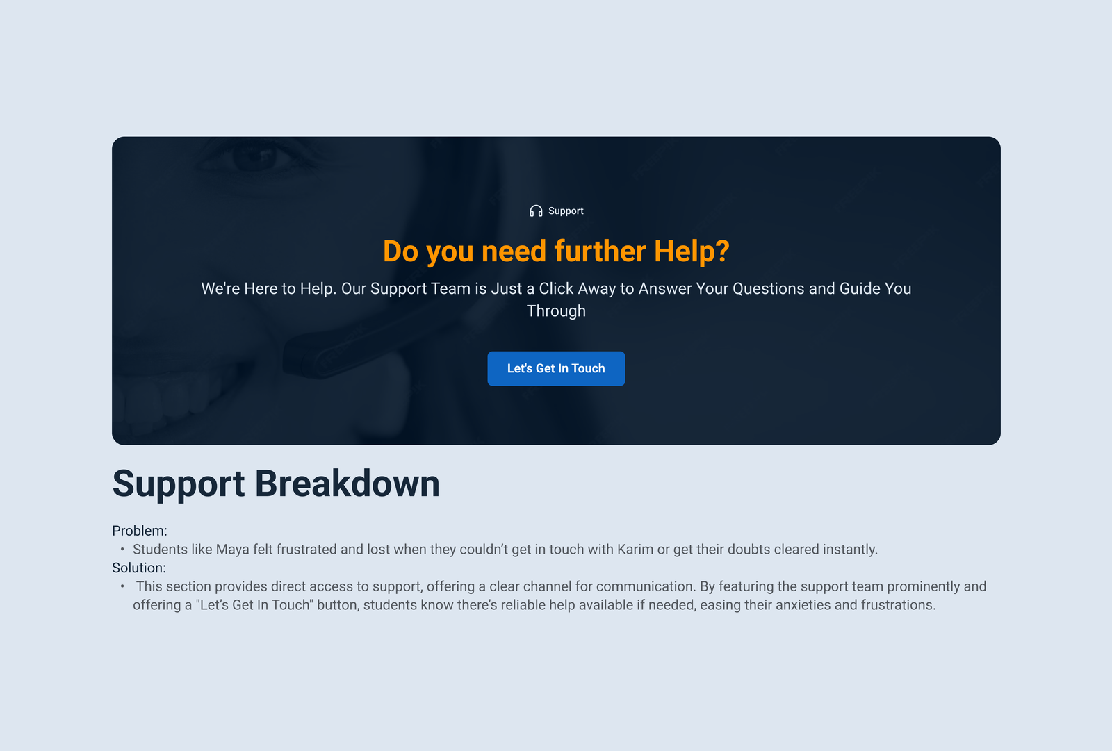 Support Breakdown